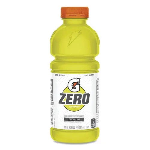 GATORADE ZERO 04212 G Zero Sugar Ready-to-Drink Thirst Quencher, 20 oz, Bottle, Lemon-Lime