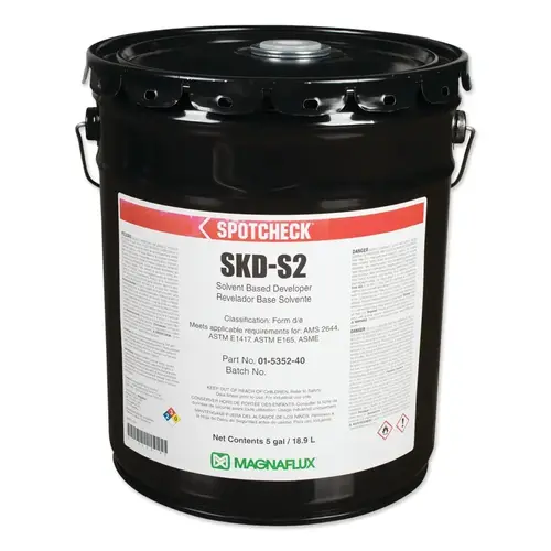 MAGNAFLUX 01-5352-40 Spotcheck  SKD-S2, Solvent Based Developer, Pail, 5 gal
