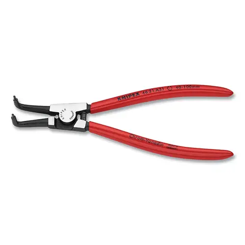 Knipex 4621A31 External Snap Ring Plier, 8 in, 90 degree Angled Tip, 1-37/64 in to 3-15/16 in