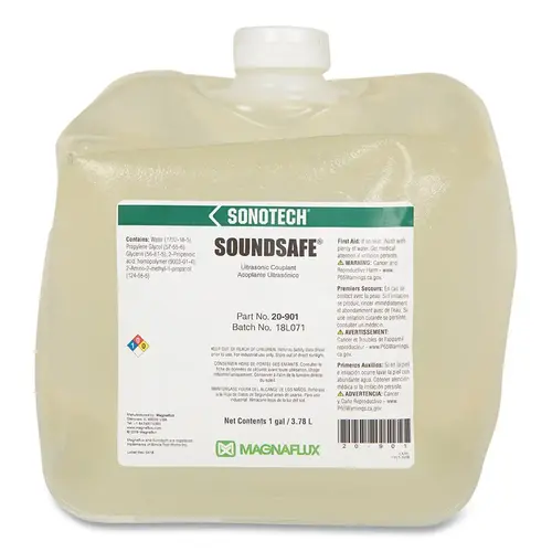 MAGNAFLUX 20-901 Soundsafe  High Performance Ultrasonic Couplant, 1 gal Cubitainer