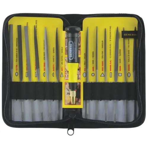 12-Pc Swiss Pattern Needle File Set, 5-1/2 in, #2 Single Cut Swiss Pattern