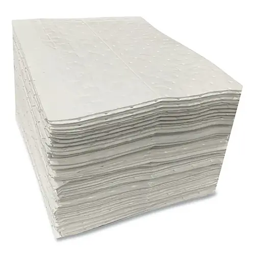 ESSENTIALS SSO-71BG Oil Only Sorbent Pads, 18 in L x 16 in W, Medium, White