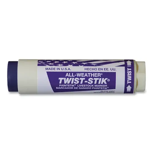 ALL-WEATHER 61087 Twist-Stik  Livestock Marker, 1.37 in dia, 4.75 in L, Purple