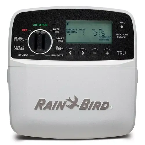 Rain Bird TRU Series Indoor Irrigation Controller, 4-Station, 3-Program, 12 Start Times per Program, Wall