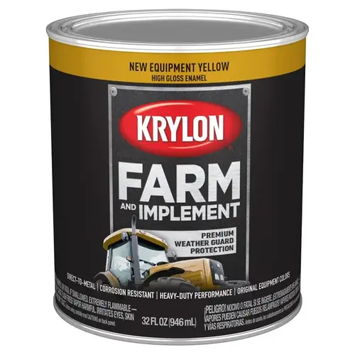 Farm and Implement Paint, High-Gloss, New Equipment Cat Yellow, 1 qt - pack of 2