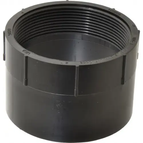 Drain, Waste & Vent Adapter: 4" Fitting, Hub x FIPT, Acrylonitrile Butadiene Styrene