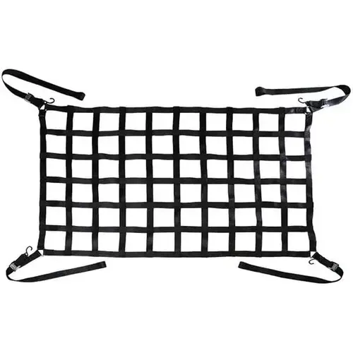 US Cargo Control CN-825066-BLK Cargo Handling, Control Devices; Product Type: Cargo Net ; Material: Polyester ; Net Material: Polyester ; Cargo Net Shape: Rectangle ; Hook Material: Plastic ; Color: Black