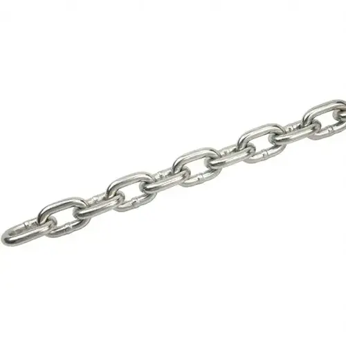 Peerless Chain 5011320 Welded Chain; Finish: Zinc-Plated ; Overall Length: 20cm; 20in; 20yd; 20mm; 20m; 20ft ; Chain Grade: 30 ; Inside Width: 0.48mm; 0.48in ; Inside Length (Decimal Inch): 1.2850 ; Inside Width (Decimal Inch): 0.4800