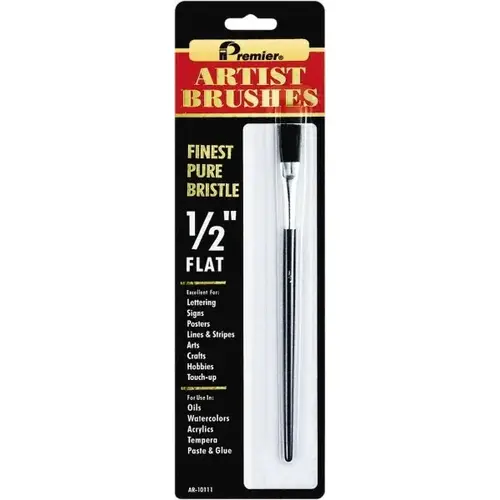 Artist Brush: 1/2" Industry Size, 1/2" Wide, Bristle - pack of 12