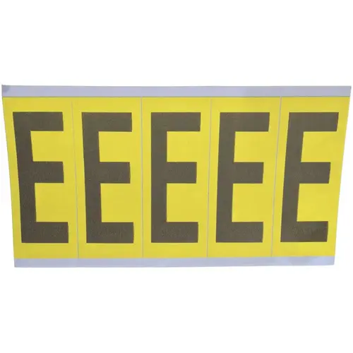 STRANCO SB7-E Number & Letter Label: "E", Rectangle, 1.75" Wide, 5" High