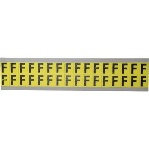 STRANCO SB3-F Number & Letter Label: "F", Rectangle, 0.5625" Wide