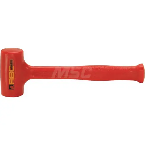 ABC Hammers ABC1DB 1.3 lb Polyurethane Dead Blow Hammer, Non-Sparking, Non-Marring 1-11/16 Face Diam, 3-1/2" Head Length, 11 OAL, 9" Steel Reinforced Polyurethane Handle, Double Faced