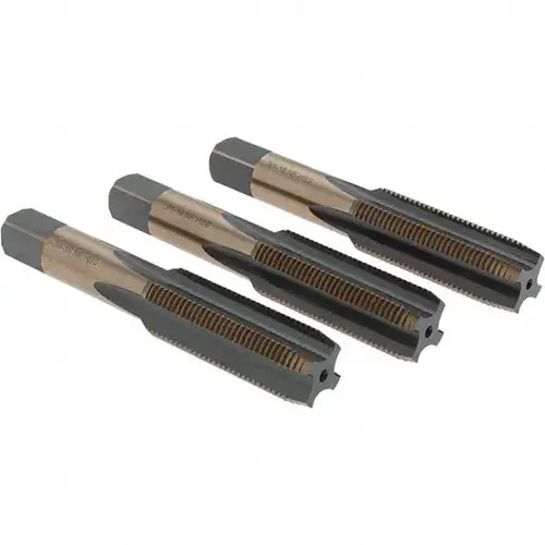 Import BDNA-20693 Tap Set: 3/4-16 UNF, 4 Flute, Bottoming Plug & Taper, High Speed Steel, Gold & Oxide Finish