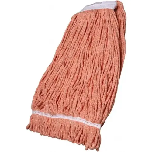 AbilityOne 7.92001E+12 Wet Mop Loop: Clamp Jaw, Medium, Orange Mop, Blended Fiber