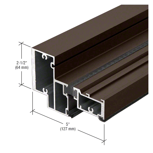CRL-U.S. Aluminum BT86722 Transom Header Bar for Surface Closers, Thermally Improved, Dark Bronze/Black Anodized Class 1, 24'-2"