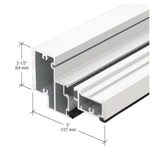 CRL-U.S. Aluminum BT86752 Transom Header Bar for Surface Closers, Thermally Improved, White KYNAR Paint, 24'-2"