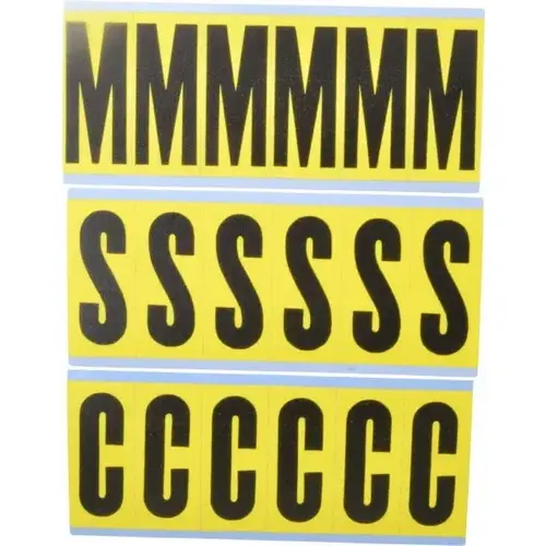 STRANCO SB6CP-A-Z Number & Letter Label: "A-Z", Rectangle, 1.5" Wide