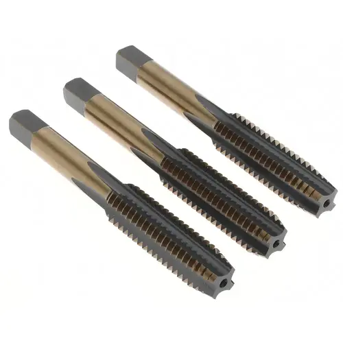 Import BDNA-20684 Tap Set: 7/16-14 UNC, 4 Flute, Bottoming Plug & Taper, High Speed Steel, Gold & Oxide Finish