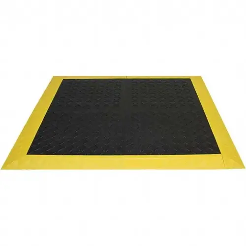 Ergo Advantage A1BZ1 Anti-Fatigue Modular Tile Mat: Dry Environment, 3" Length, 44" Wide, 1" Thick, Black & Yellow