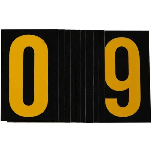 STRANCO RUM5PK-200-0-9 Number & Letter Label: "0 to 9", Rectangle, 1.75" Wide