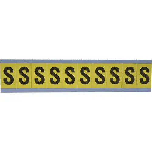 STRANCO SB4-S Number & Letter Label: "S", Rectangle, 0.875" Wide