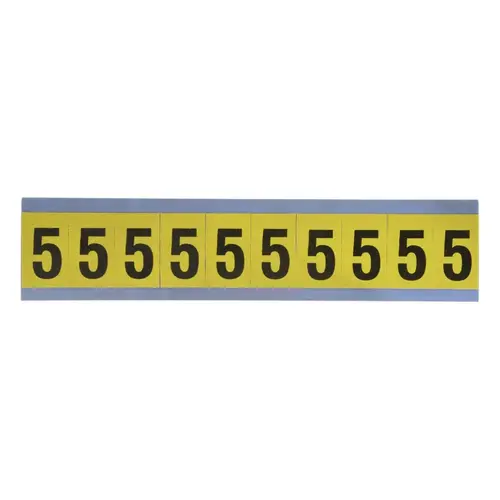 STRANCO SB4-5 Number & Letter Label: "5", Rectangle, 0.875" Wide