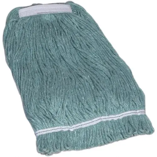 AbilityOne 7.92001E+12 Wet Mop Loop: Clamp Jaw, Small, Green Mop, Blended Fiber