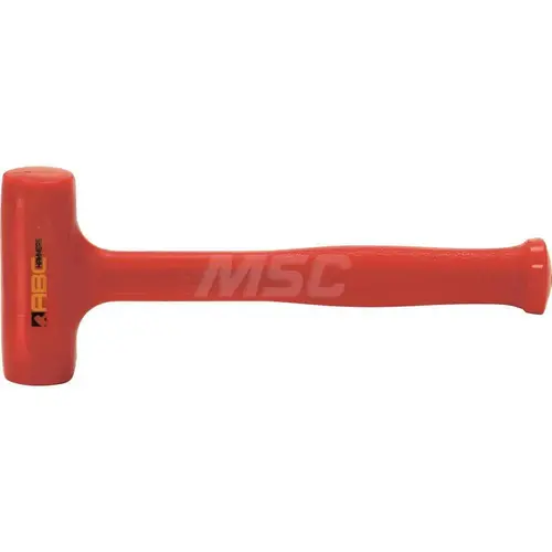 ABC Hammers ABCS1DB 1.1 lb Polyurethane Dead Blow Hammer, Non-Sparking, Non-Marring 1-1/4 Face Diam, 4" Head Length 10-1/2 OAL, 9" Steel Reinforced Polyurethane Handle, Double Faced