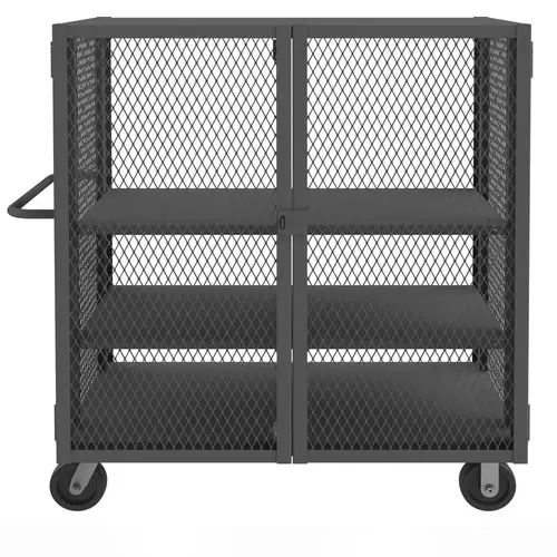 Steel Mesh Security Truck: 2,000 lb Capacity, 2 Shelf