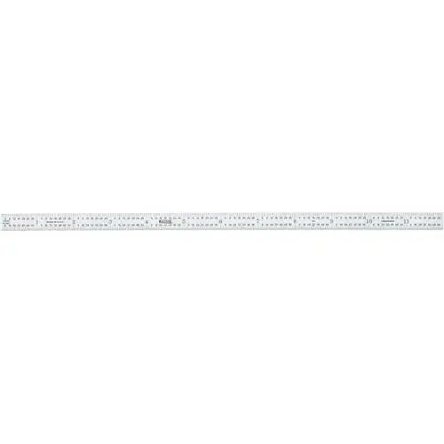 Steel Rule: 12" OAL, 5R Graduation, Flexible Satin Chrome