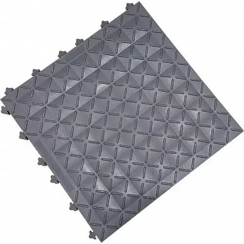 Ergo Advantage A1-GRY Anti-Fatigue Modular Tile Mat: Dry Environment, 18" Length, 18" Wide, 1" Thick, Gray