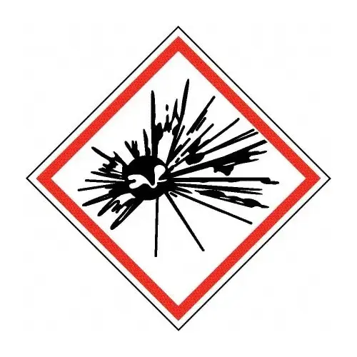 Hazardous Material Label: "Explosive Hazard", Square, 4" Wide, 4" High