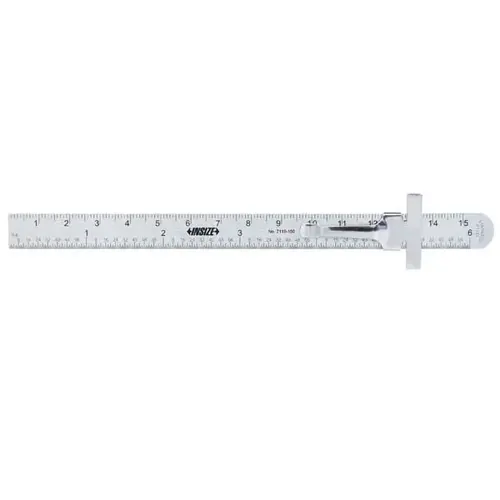 Insize USA LLC 7119-150 Steel Rule: Inch & Metric Graduation, Rigid, 15/32" OAW