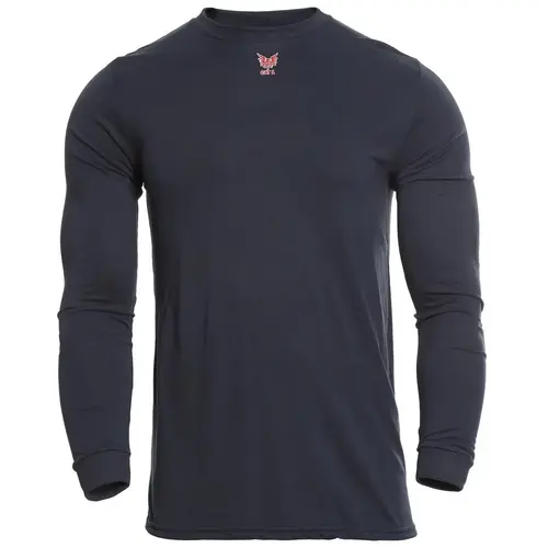 National Safety Apparel DF2-CM-446LS-NB-LG Base Layer Shirt: Nylon, Large, Navy Blue