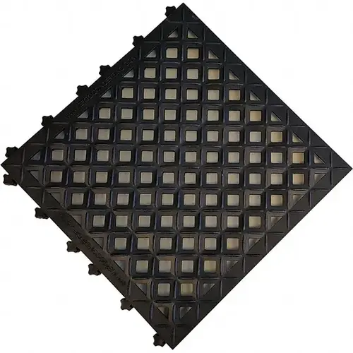 Ergo Advantage A2-B Anti-Fatigue Modular Tile Mat: Dry Environment, 18" Length, 18" Wide, 1" Thick, Black