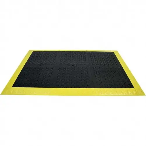 Ergo Advantage ESDA1BZ2 Anti-Static Floor Mat: 5.0 ft Long, 3.0 ft Wide, 1" Thick, PVC Raised Squares & Raised Domes Surface Pattern, Static Dissipative Antistatic Matting