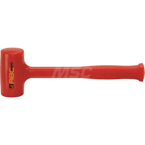 ABC Hammers ABC2DB 1.6 lb Polyurethane Dead Blow Hammer, Non-Sparking, Non-Marring 2 Face Diam, 4-1/8" Head Length, 12-3/4 OAL, 10-1/2" Steel Reinforced Polyurethane Handle, Double Faced