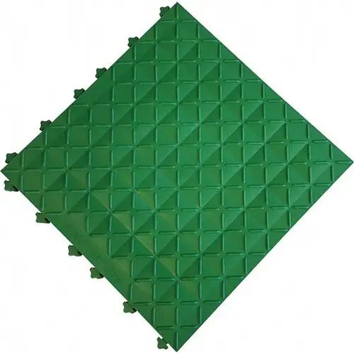 Ergo Advantage A1-GRN Anti-Fatigue Modular Tile Mat: Dry Environment, 18" Length, 18" Wide, 1" Thick, Interlocking Edge, Green