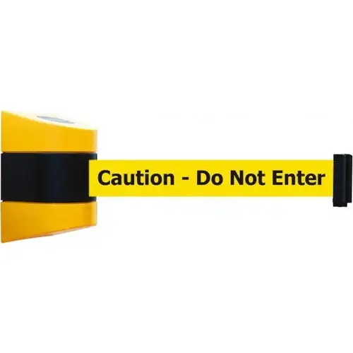 Tensator 897-30-S-35-YA Pedestrian Barrier Barricade Tape Dispenser: Plastic, Yellow, Wall Mount, Use with Tensabarrier