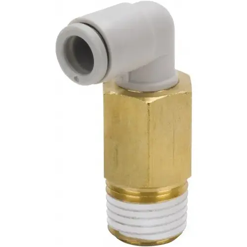 SMC PNEUMATICS KQ2W23-01AS Push-To-Connect Tube Fitting: Extended Male Elbow, 1/8" Thread