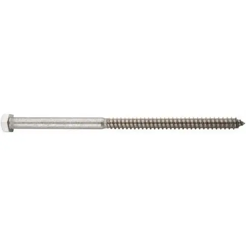 1/2" Screw, 6" Length Under Head, Stainless Steel, Hex Head Lag Screw