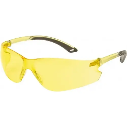 Pyramex S5830S Safety Glass: Scratch-Resistant, Polycarbonate, Yellow Lenses, Frameless, UV Protection