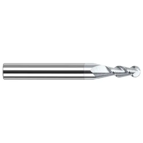 Harvey 27847-C8 Ball End Mill: 0.047" Dia, 0.141" LOC, 2 Flute, Solid Carbide TiB2