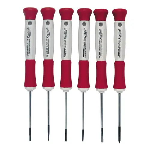 Xcelite by Weller XP600 6 Piece Precision Electronic Screwdriver Sets, Phillips; Slotted