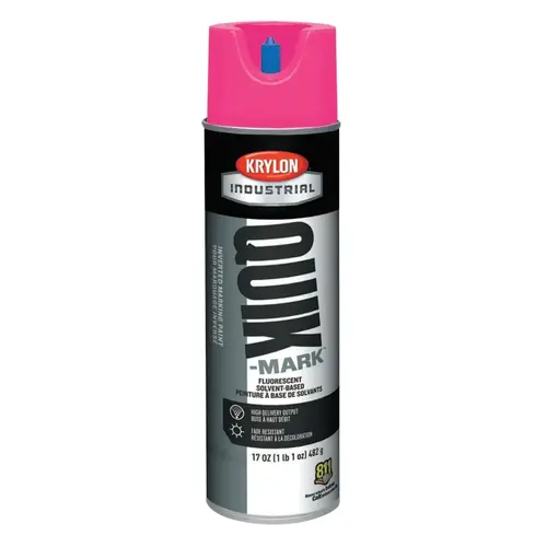 Krylon Industrial A03622007 Quik-Mark  Fluorescent Inverted Marking Paint, 17oz, Flrscnt Pink