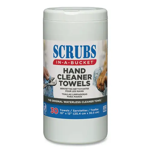 SCRUBS 42230 Hand Cleaner Towels, 30/Container, Citrus