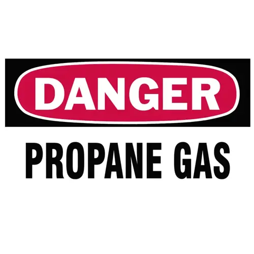 Brady 60310 Gas Cylinder Lockout Labels, Danger Propane, 5 in W x 3 in L, White/Red