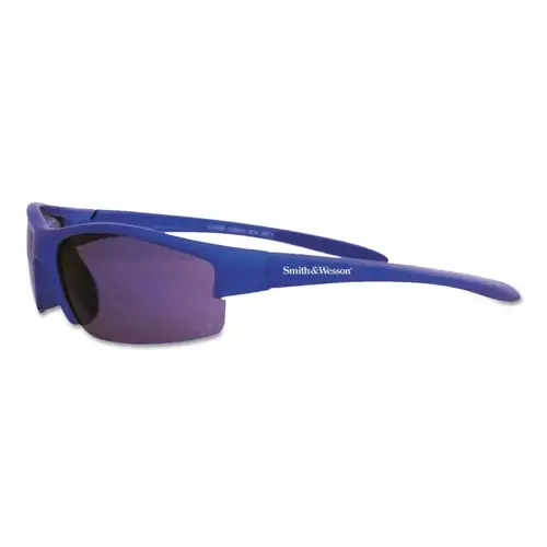 SMITH & WESSON 21301 Equalizer Safety Glasses, Blue Mirror Polycarbonate Lens, Uncoated, Blue, Nylon