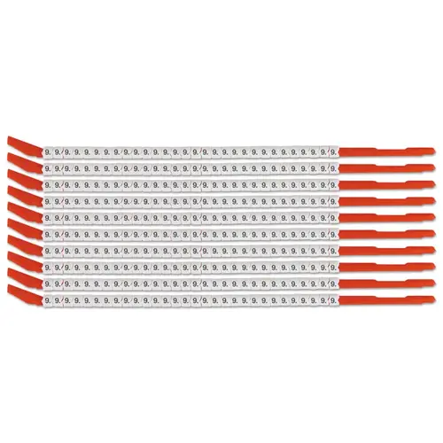Brady SCN10-9 Clip Sleeve Wire Markers, 3 in x 8.4 in, "9", Black on White