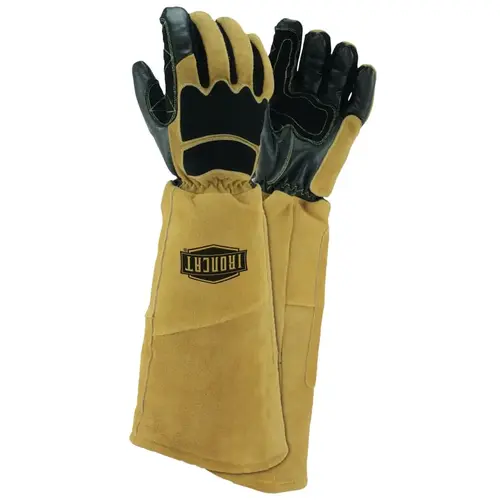 IRONCAT 9070/L Stick Welding Gloves, Large, Tan/Black, Gauntlet, Heat Shield Inserts